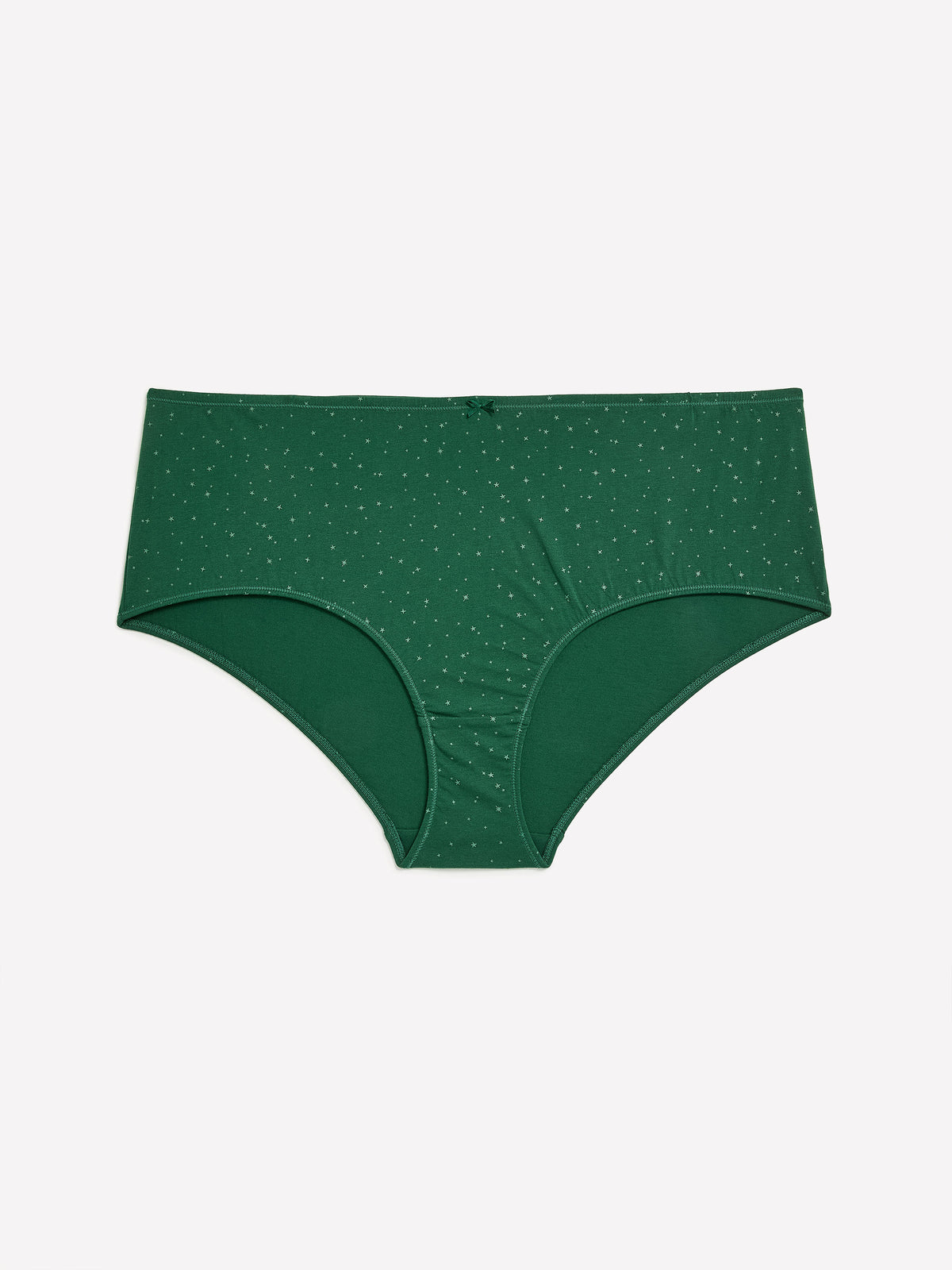 Green Star-Print Cotton Full Brief - tiVOGLIO