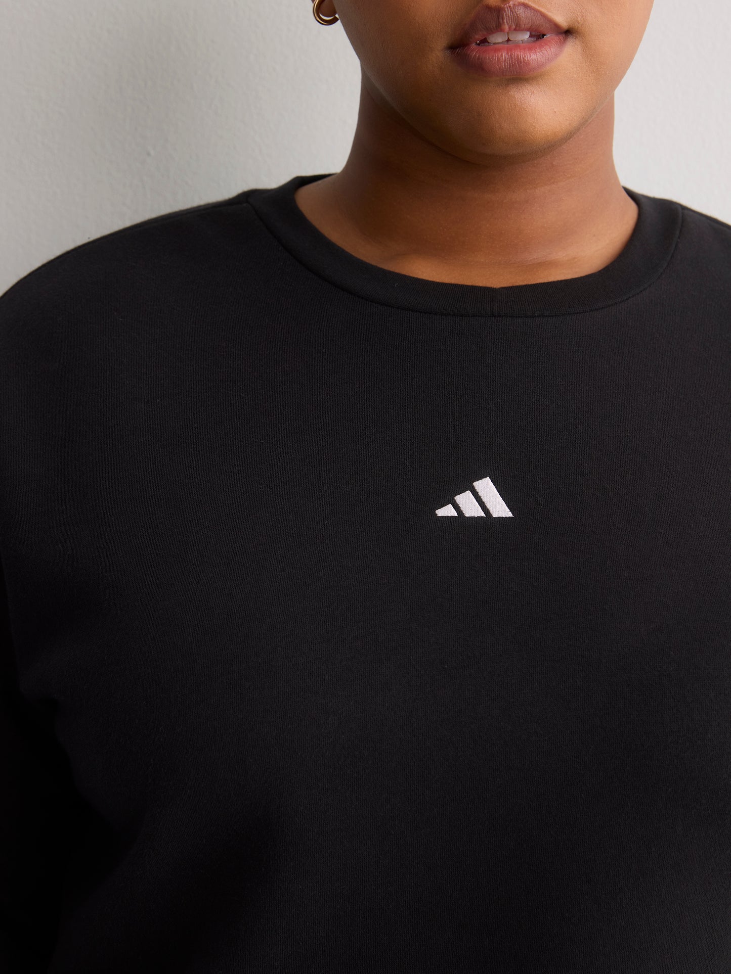 Black Feel Cozy Fleece Sweatshirt with Small Logo - adidas