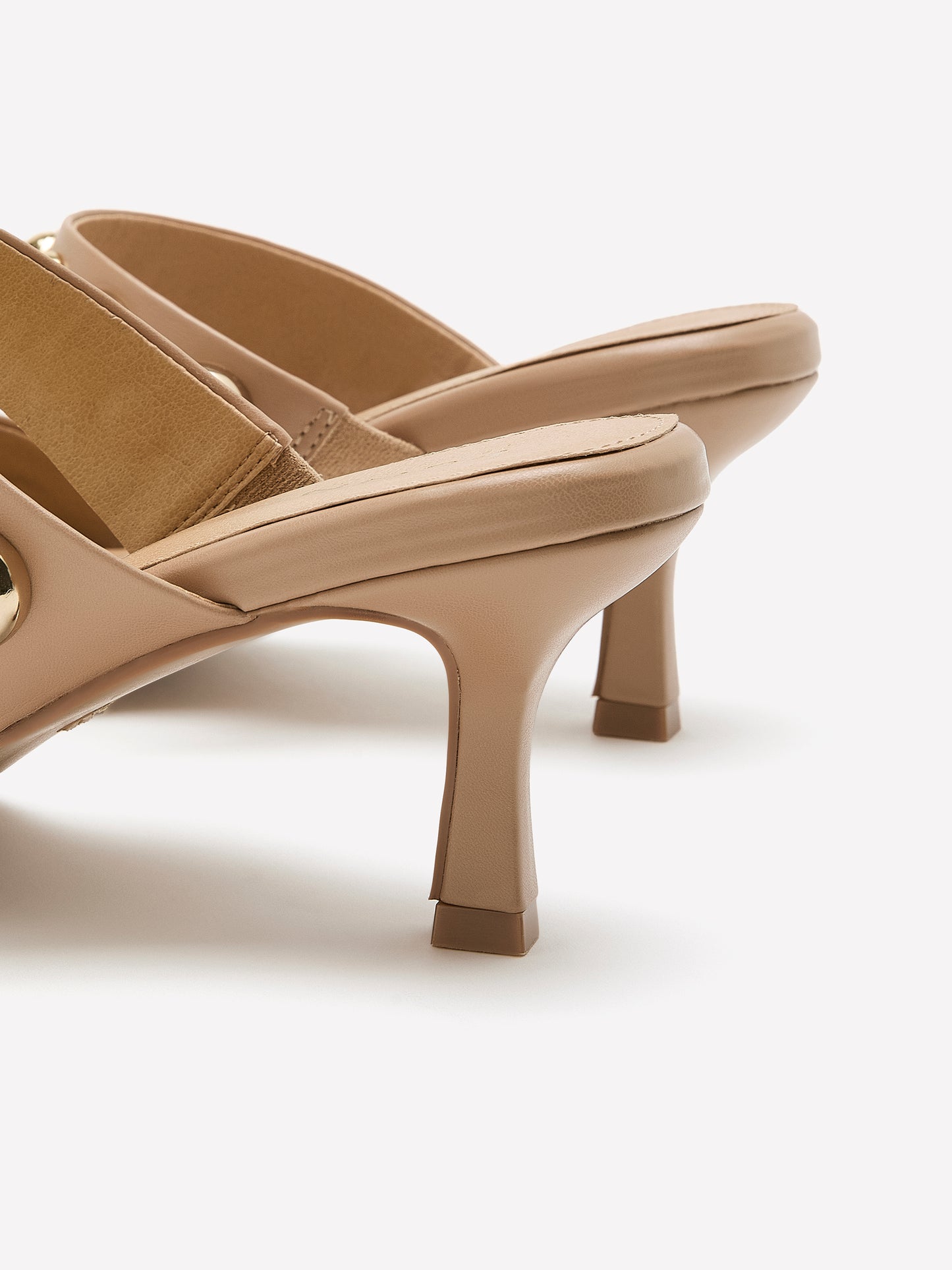Extra Wide Width, Faux-Leather Two Studded Band Heel Sandal