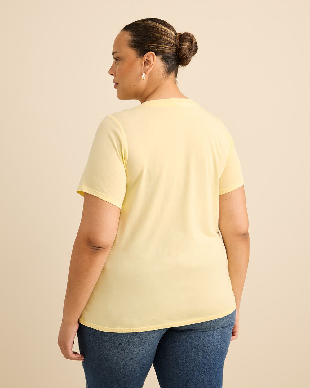 Crewneck Short-Sleeve Knit Top