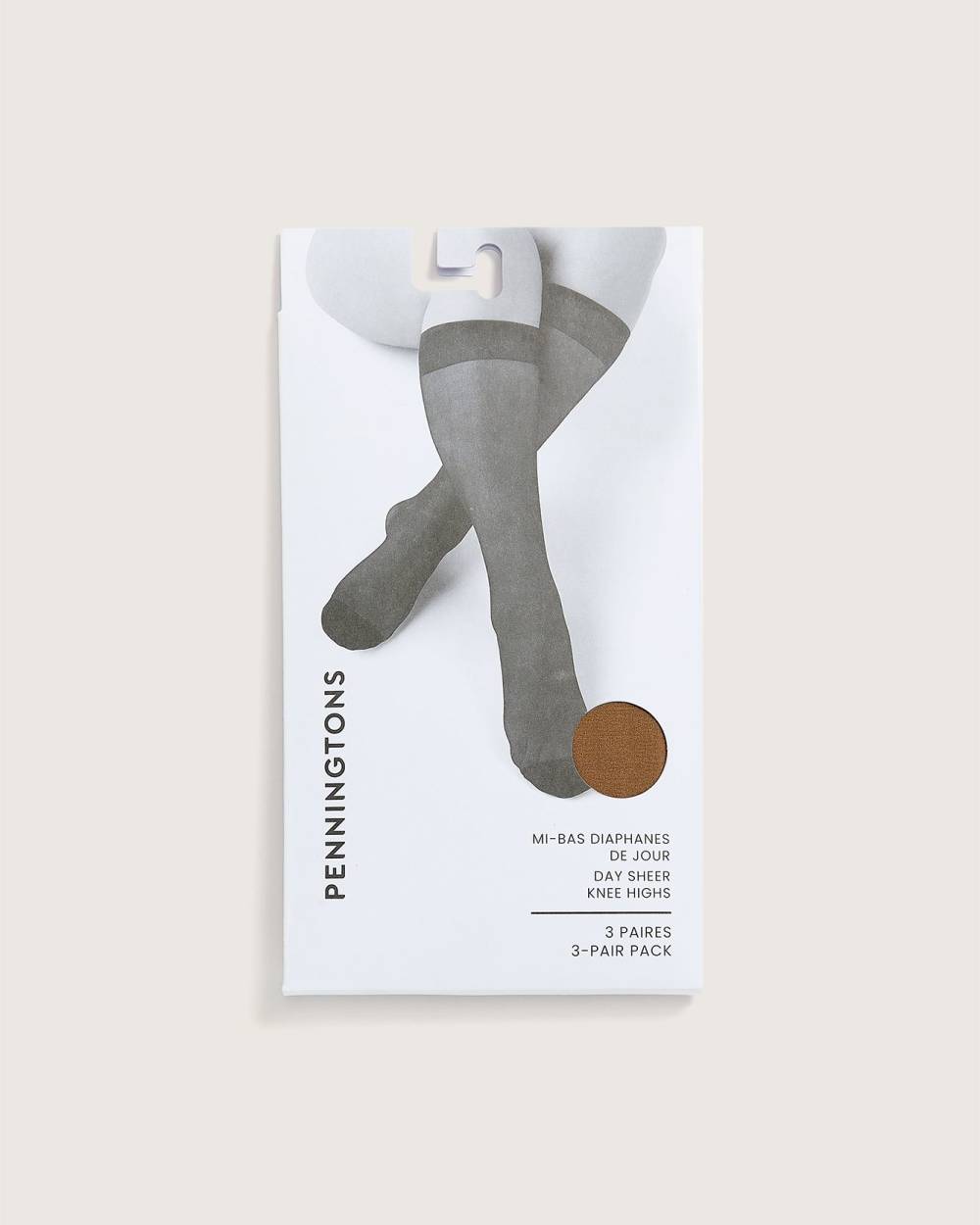 Bas de nylon aux genoux, ens. de 3