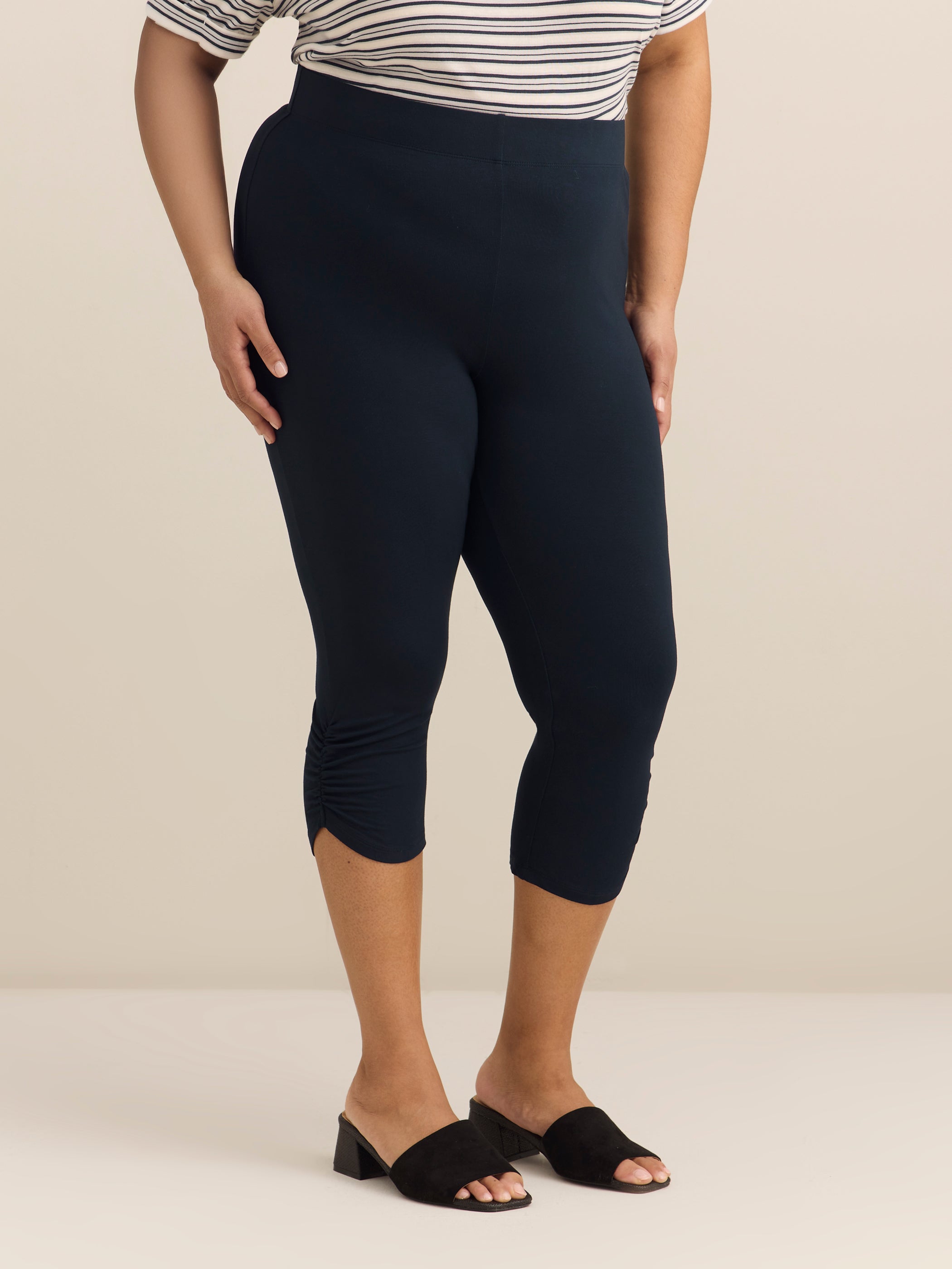 Responsible, Fashion Capri Legging with Shirred Hem
