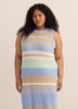 Striped Sleeveless Crochet Knit Maxi Dress