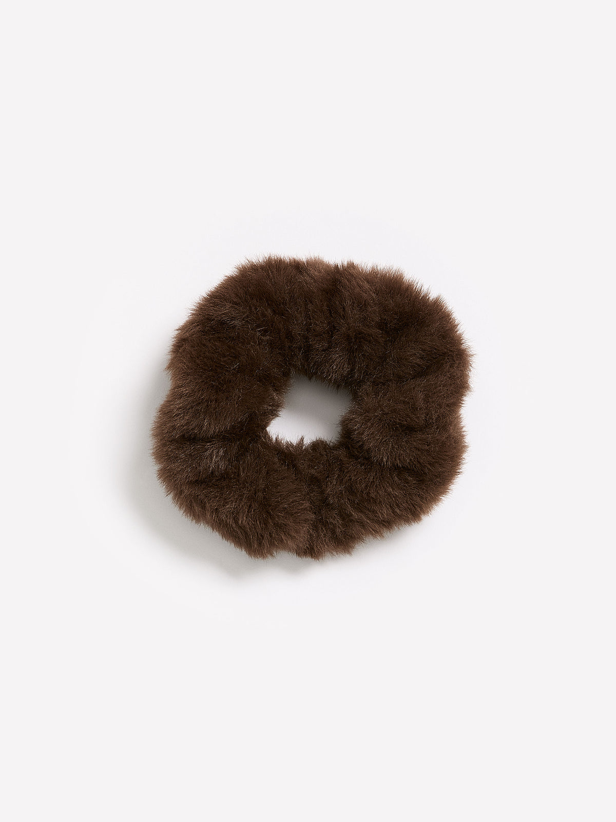 Brown Faux-Fur Hair Scrunchie