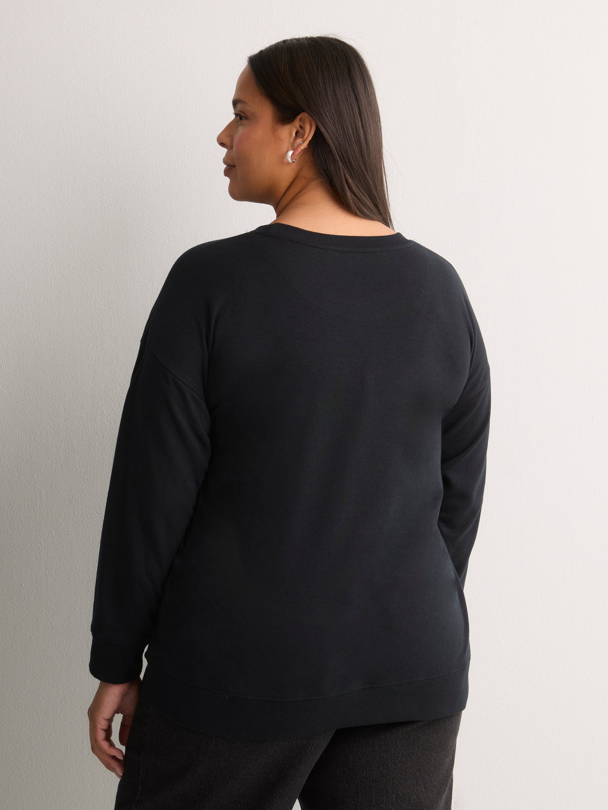Black Crewneck Sweatshirt with Licensed Print