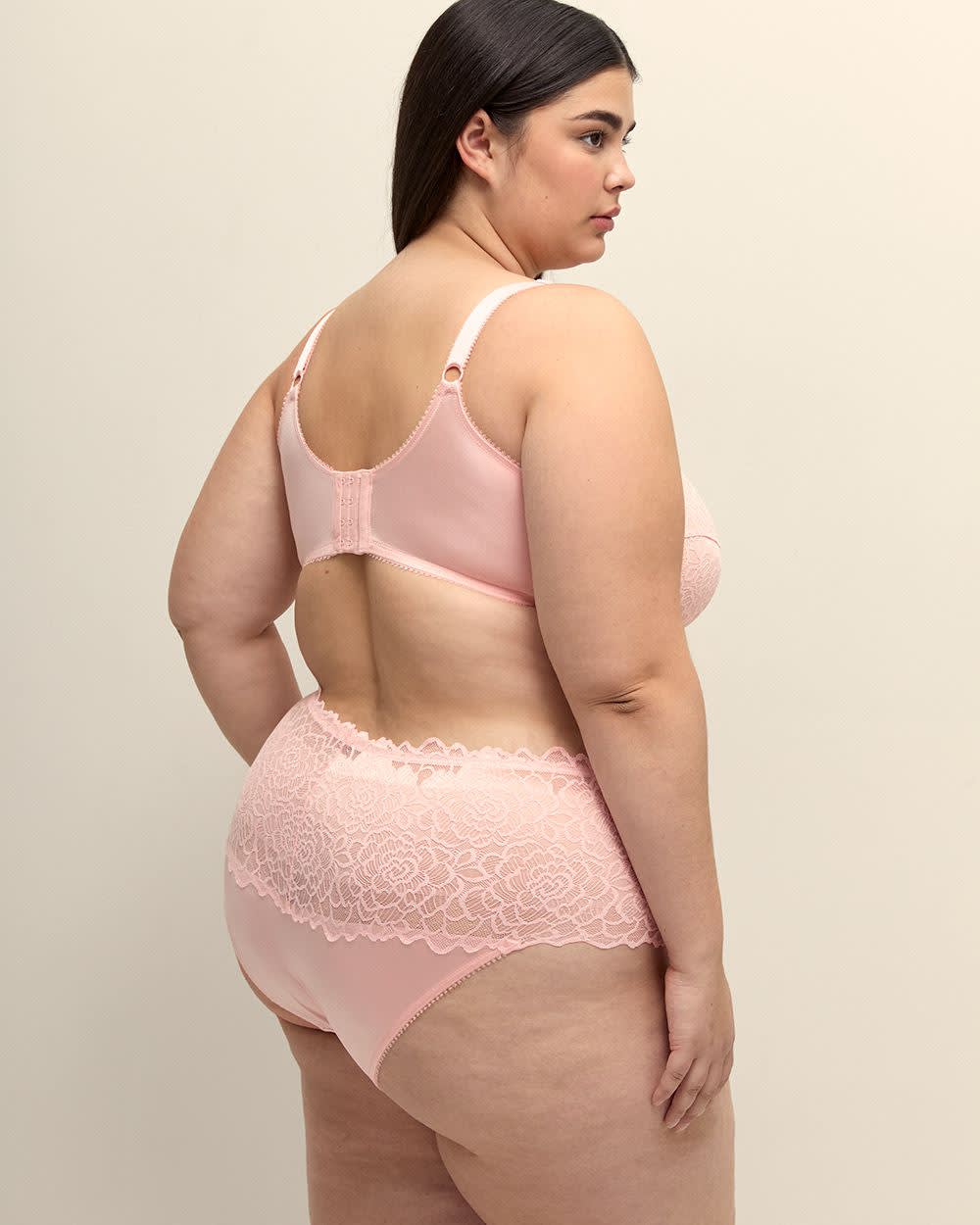 Culotte classique en dentelle rose - Déesse Collection