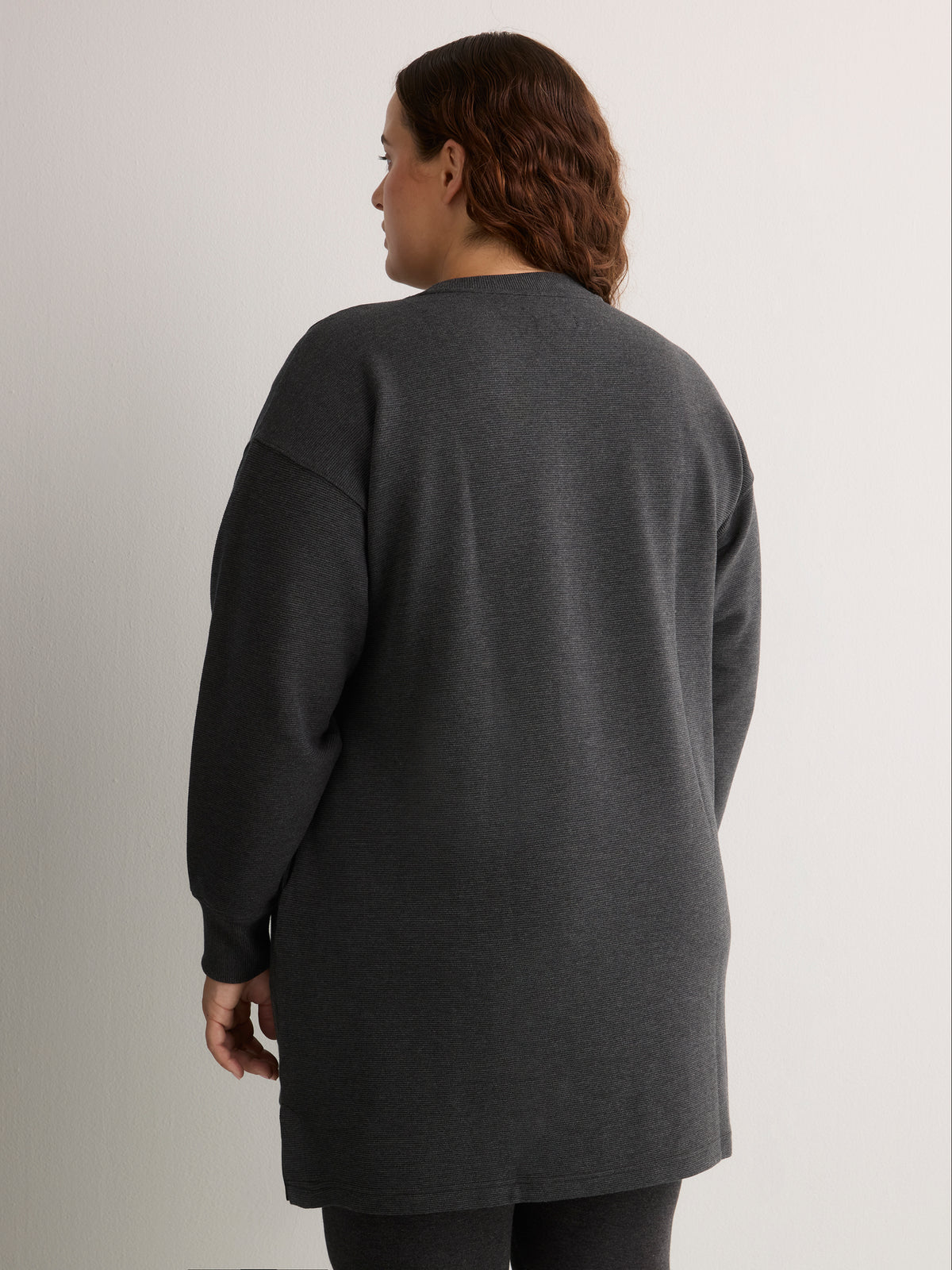 Dark Grey Ottoman Crew Neck Dress - Active Zone
