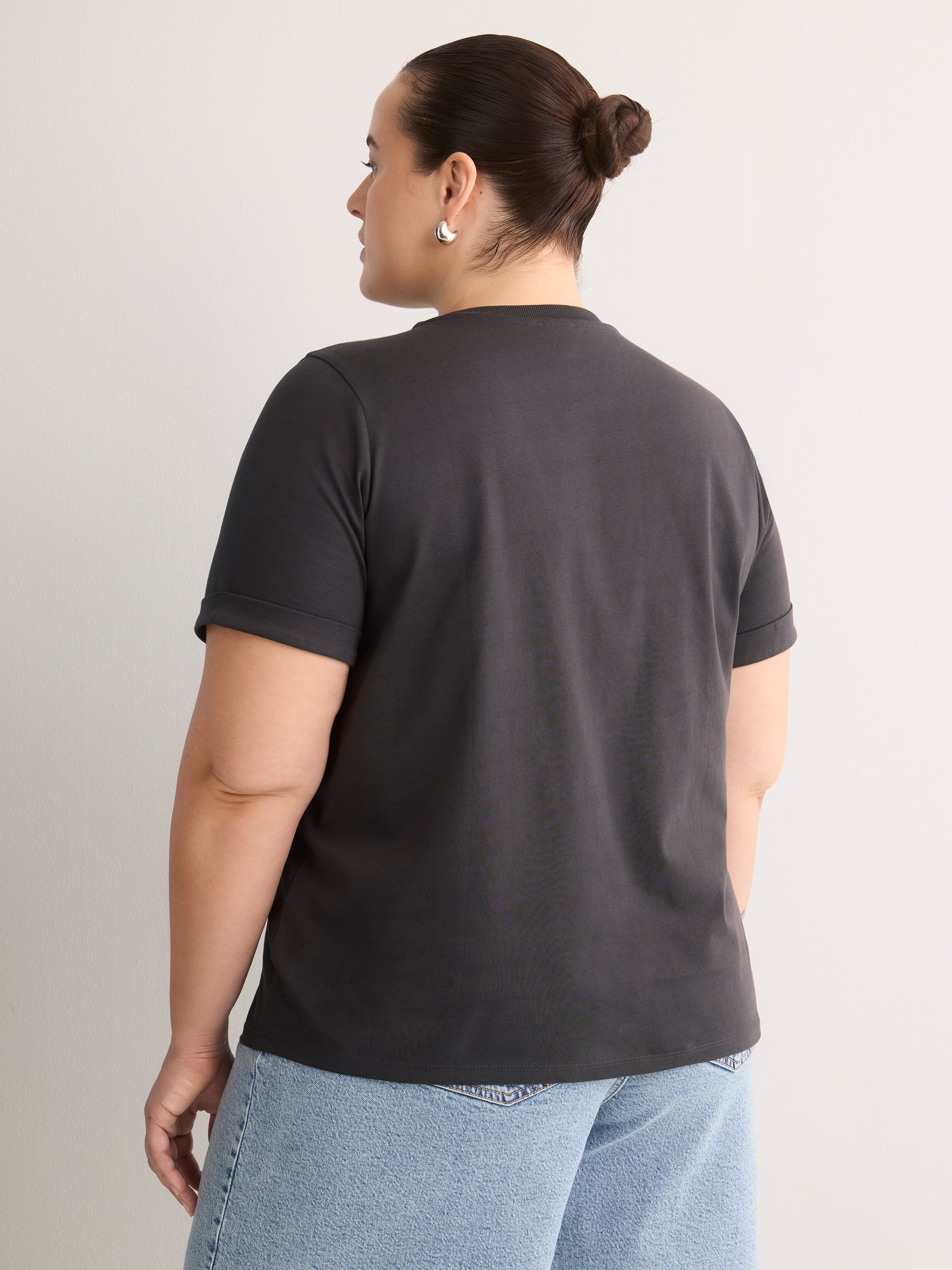 Straight-Fit Crew-Neck T-Shirt with Embroidered Front