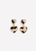 Leopard-Print Heart Pendant Earrings