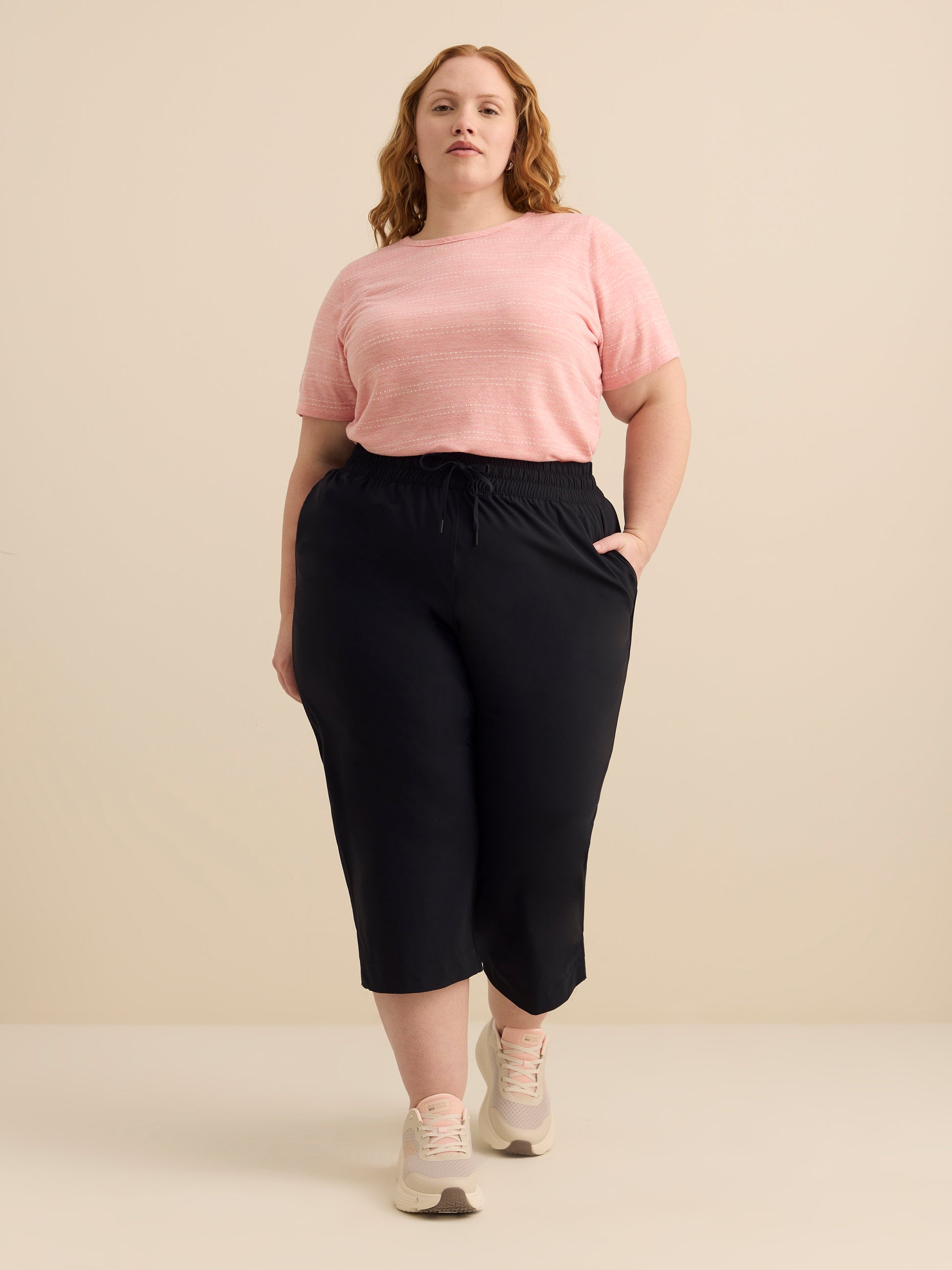 Crew-Neck T-Shirt with Side Shirring Detail - Active Zone