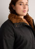 Black Aviator Coated Parka