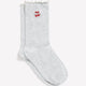 Chaussettes grises avec rebords ondulés et cerises brodées