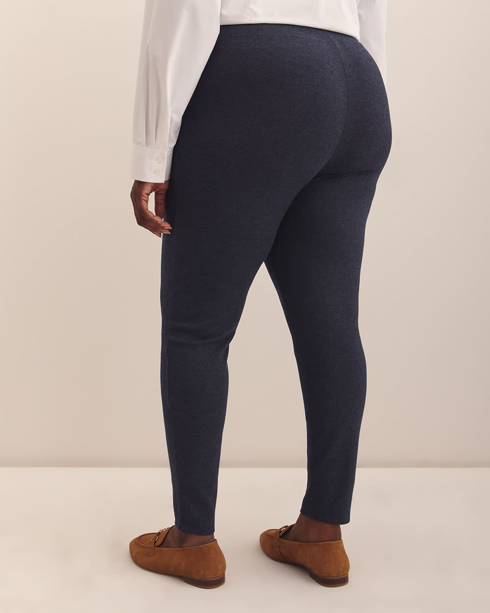 Heather Blue Ponte de Roma Legging with Pockets