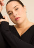 Black Rib Henley Neck Pyjama Top - ti Voglio