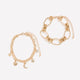 Golden Charm Link Bracelets, Set of 2