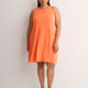 Responsible, Ribbed Sleeveless Boat Neck Swing Dress
