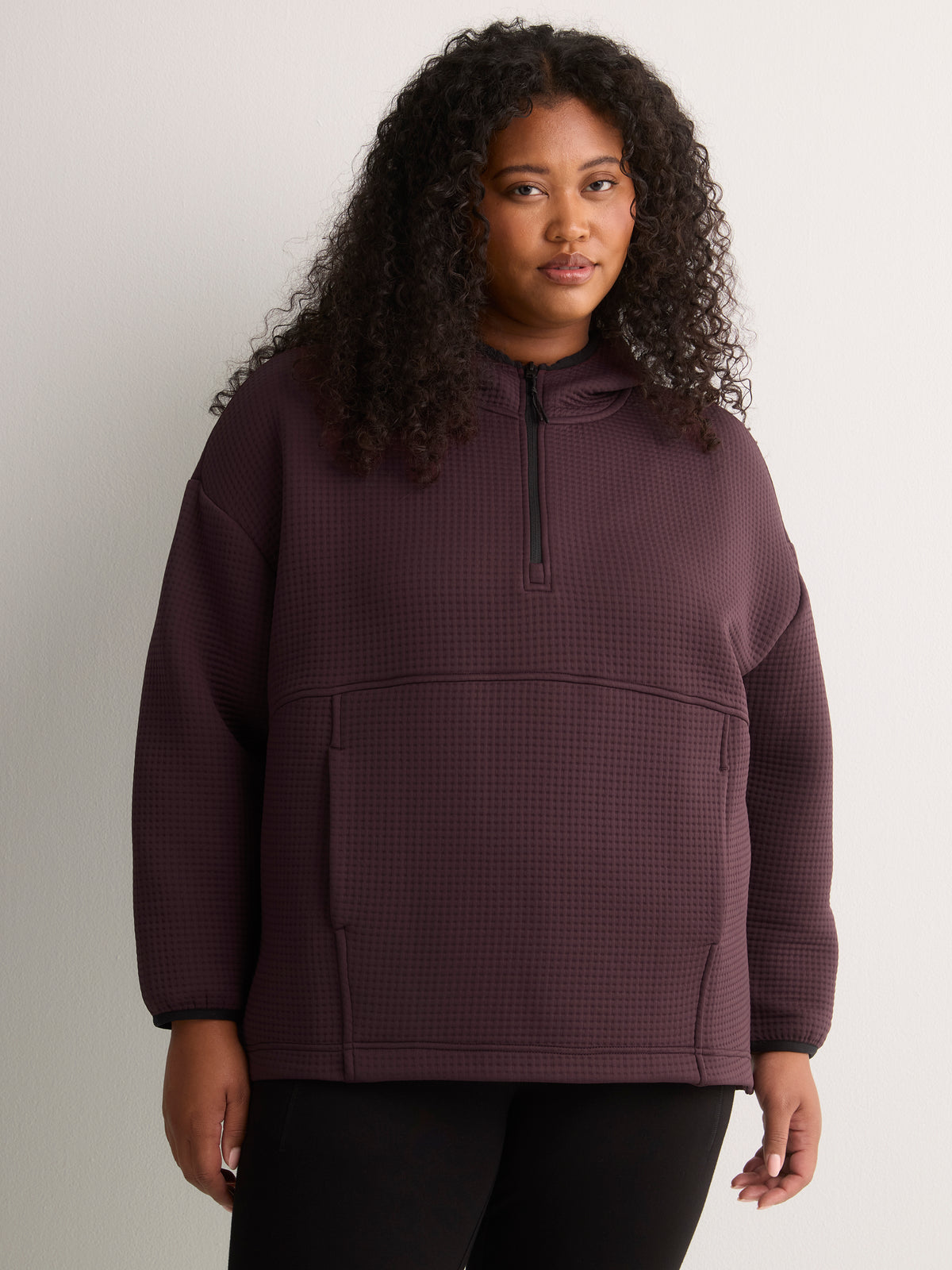 Cloud Waffle Hooded Half-Zip Sweatshirt - Active Zone