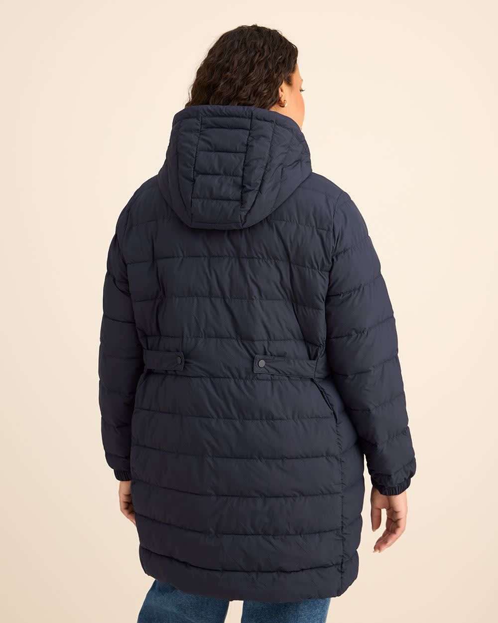 Long Packable Jacket with Removable Hood