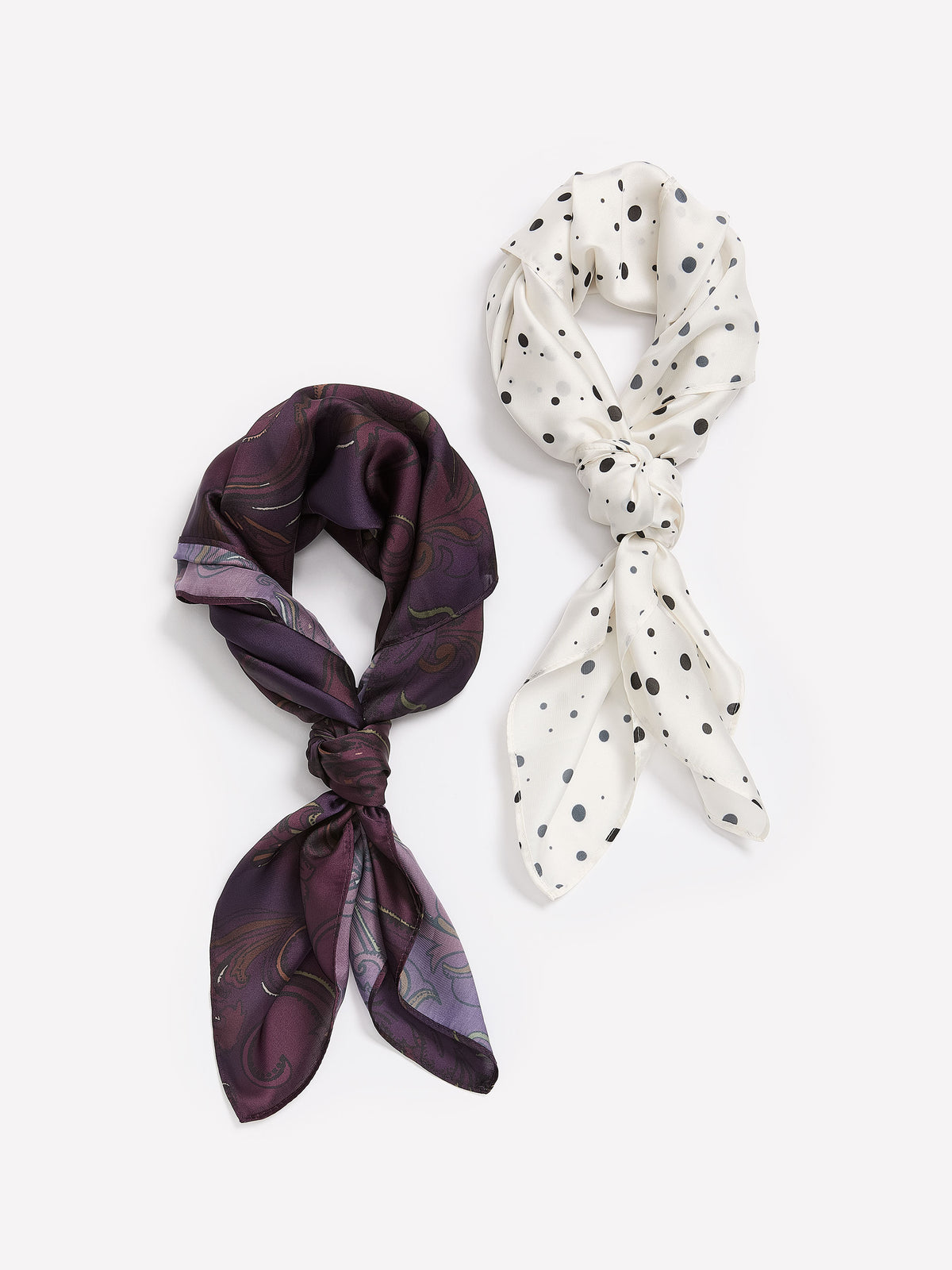 Soft Printed Scarfs with Elastic, Set of 2