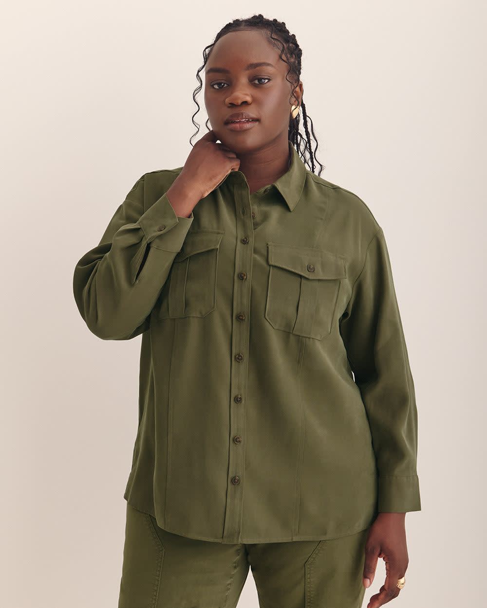 Utility Boxpleat Pocket Shirt - Addition Elle