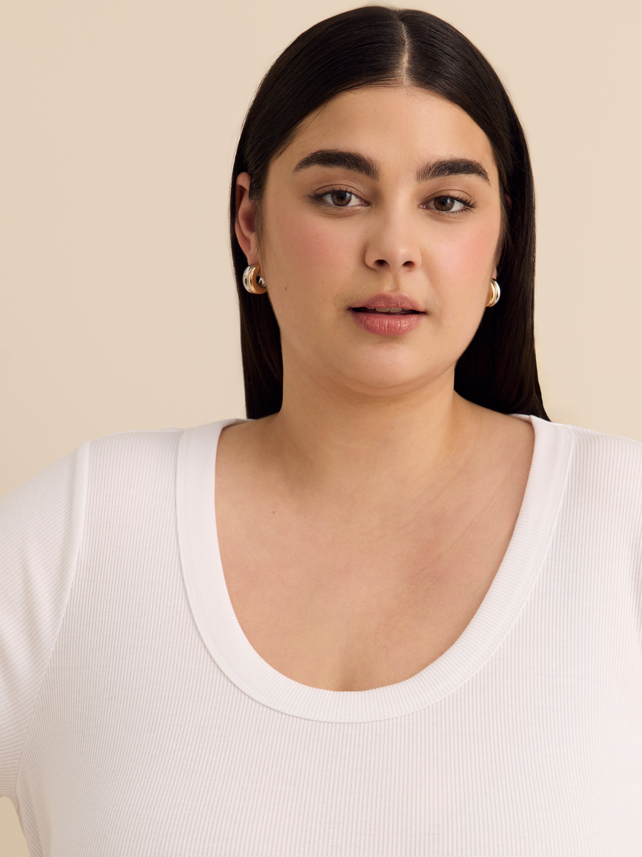 Short-Sleeve Scoop Neck Top