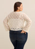 Tie-Front Bell-Sleeve Crochet Cardigan
