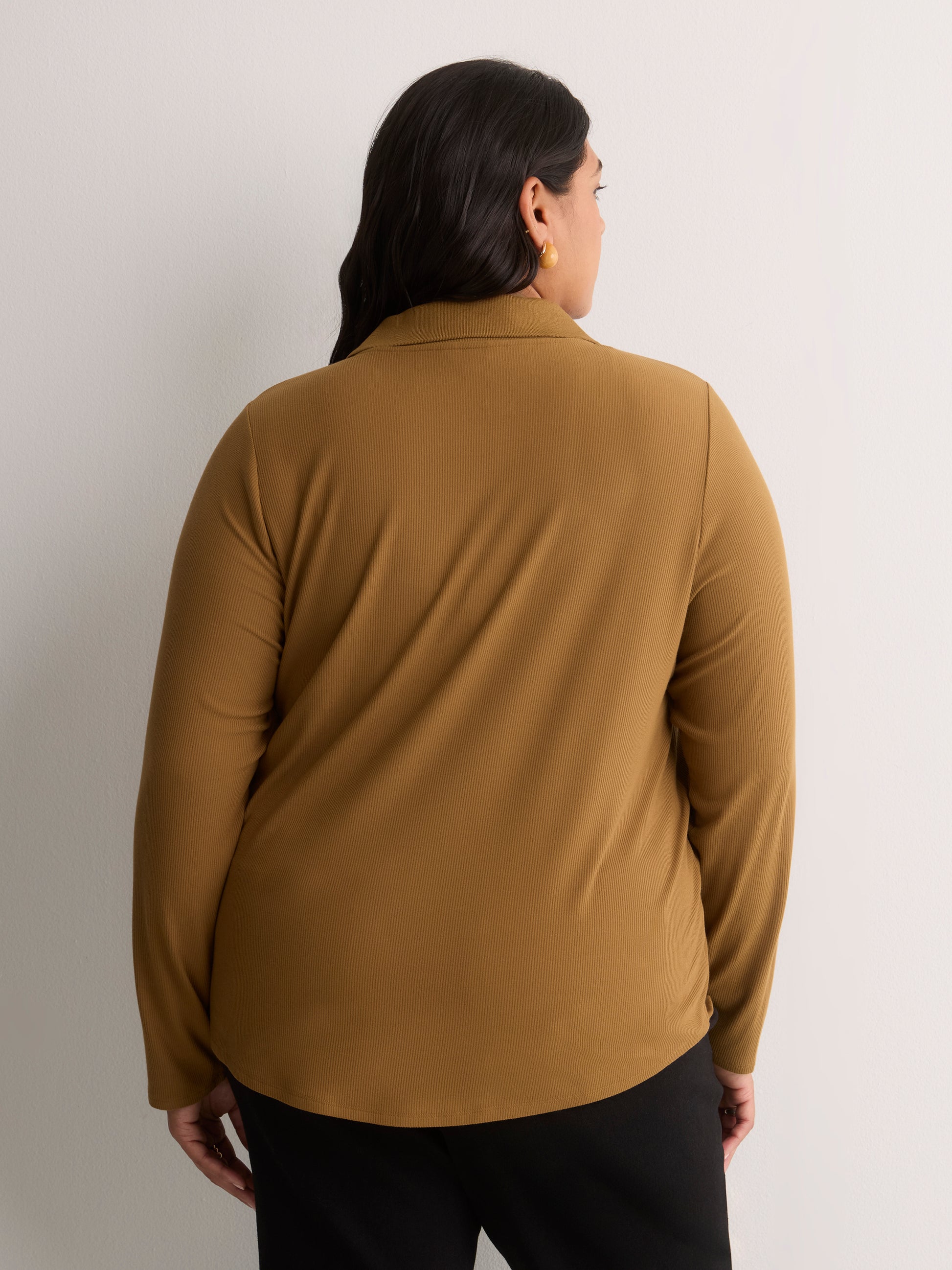 Responsible, Straight-Fit Long-Sleeve Ribbed Knit Polo Shirt