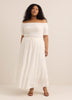 Off-Shoulder Ribbed Knit Fitted Top