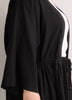 Linen-Blend Loose Kimono Tunic with Waist Drawstring