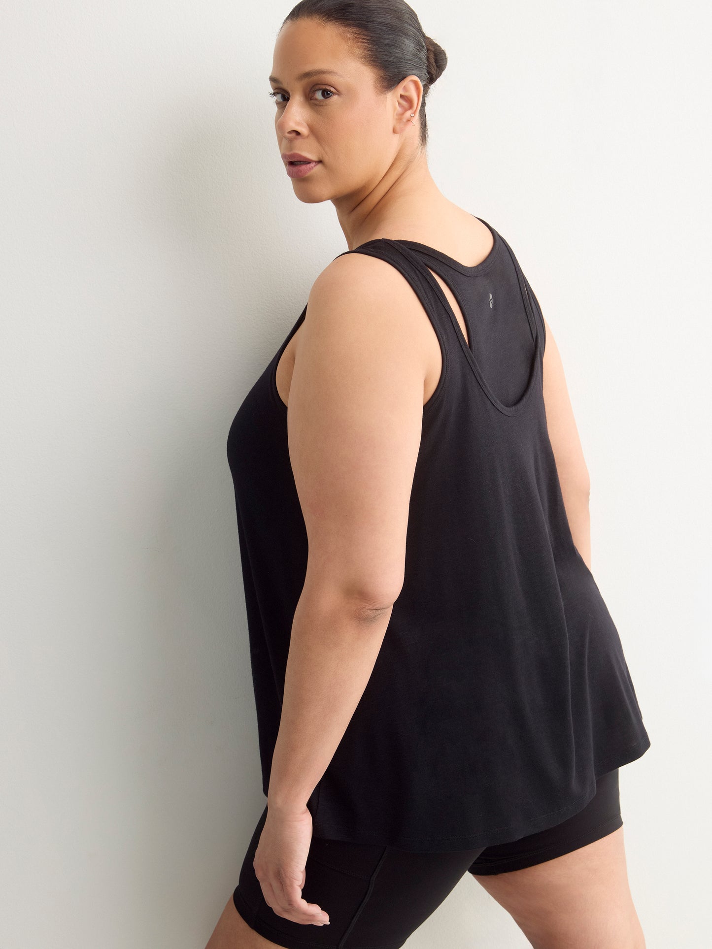 Black Swing Tank Top with Racerback Fooler - Active Zone