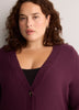 Straight-Fit V-Neck Tunic Cardigan
