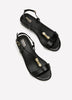 Extra Wide Width, Low Block-Heel Beaded Sandal