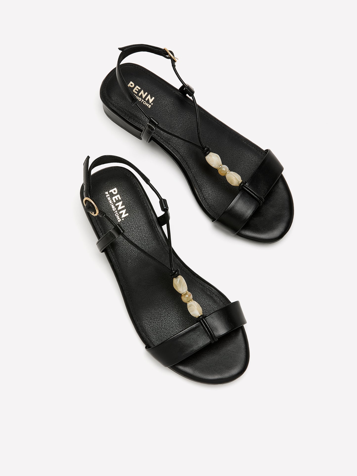 Extra Wide Width, Low Block-Heel Beaded Sandal
