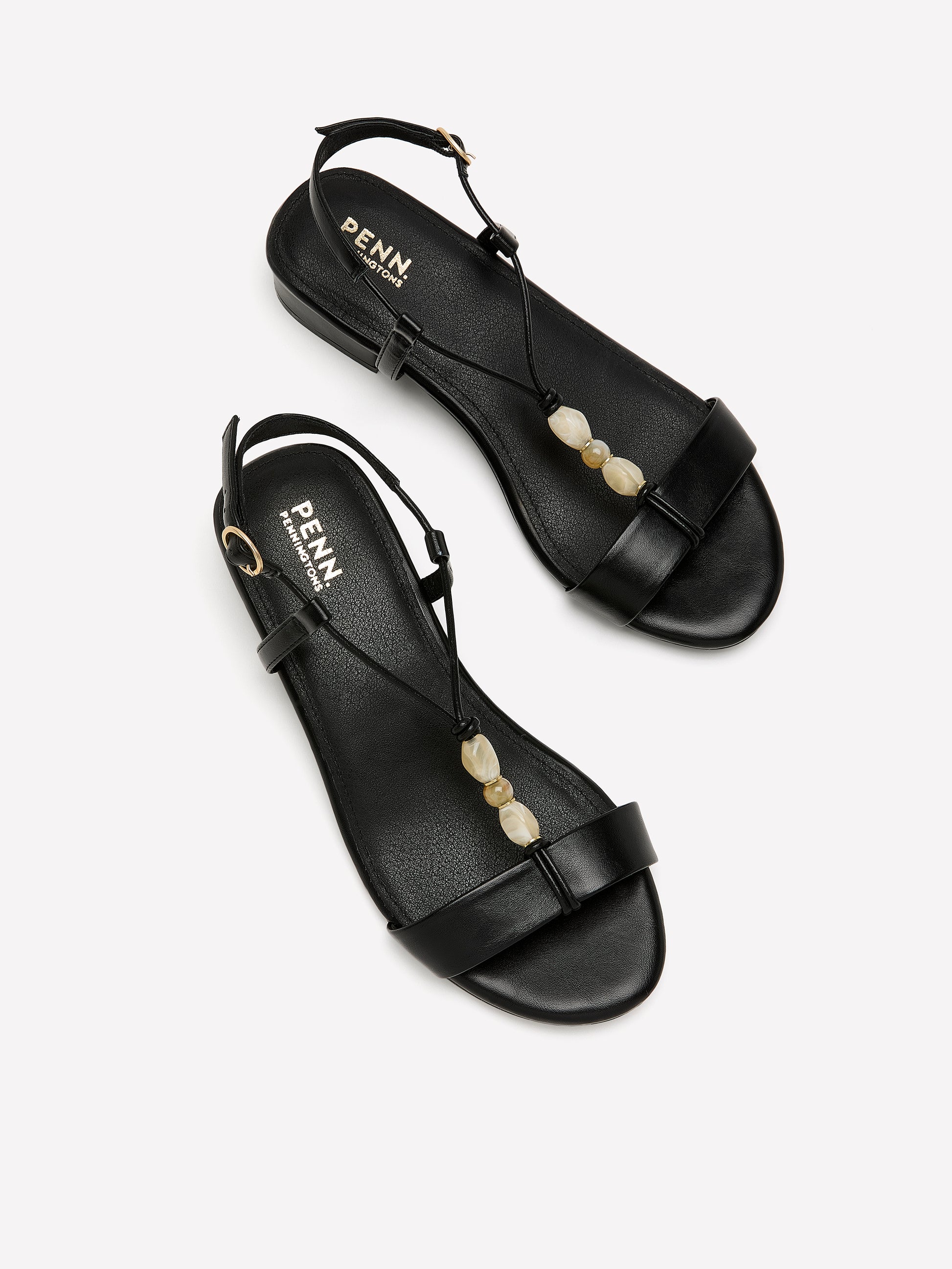 Extra Wide Width, Low Block-Heel Beaded Sandal