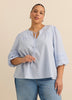 Cotton Blouse with Balloon Sleeves