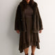 Romantic Brown Chiffon Pull-On Midi Skirt