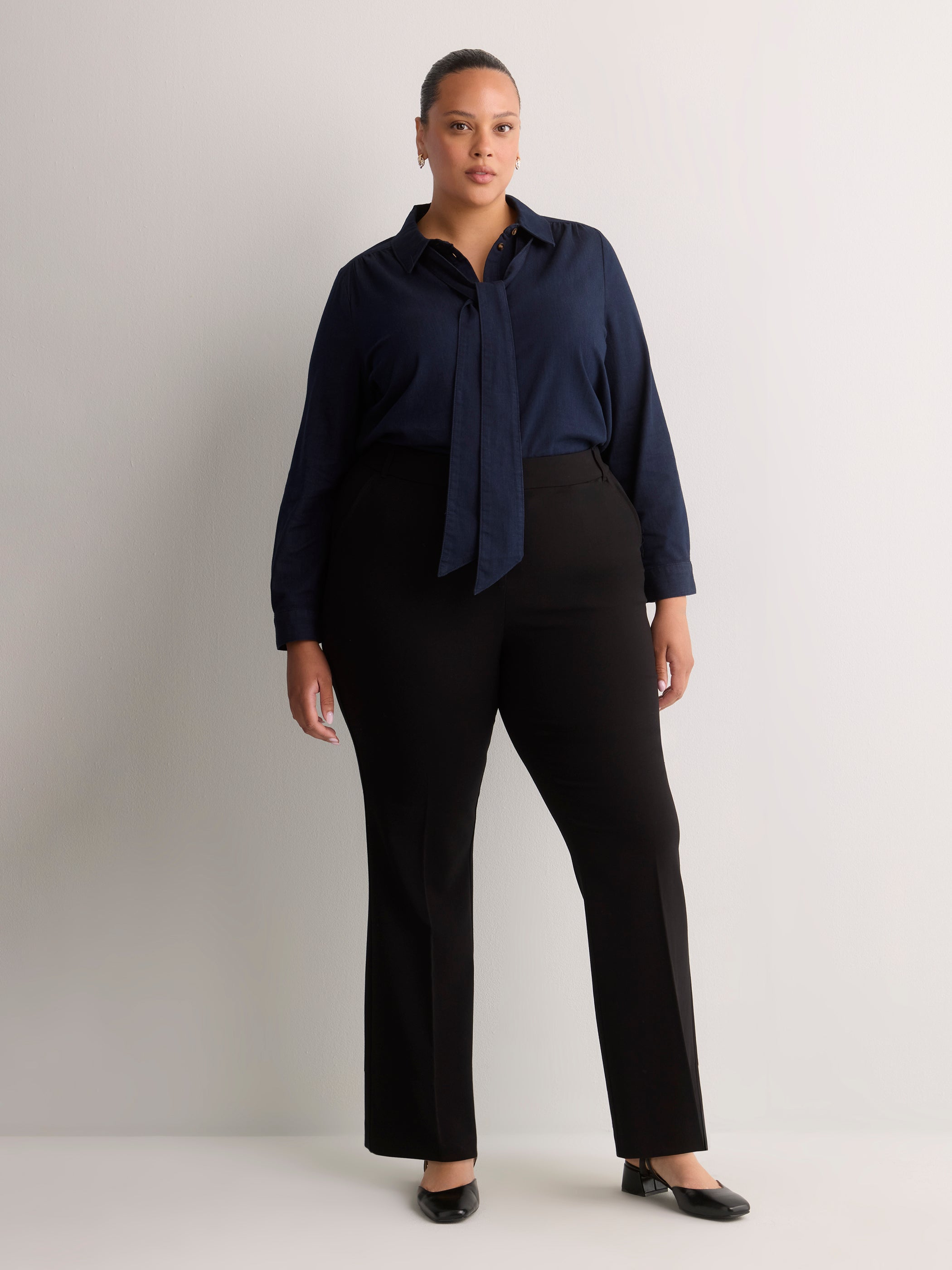 Black Savvy Boot-Cut Pant