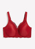 Red Wireless Padded T-Shirt Bra with Sequins Lace Trim - ti Voglio