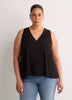 Responsible, Black Sleeveless V-Neck Swing Top