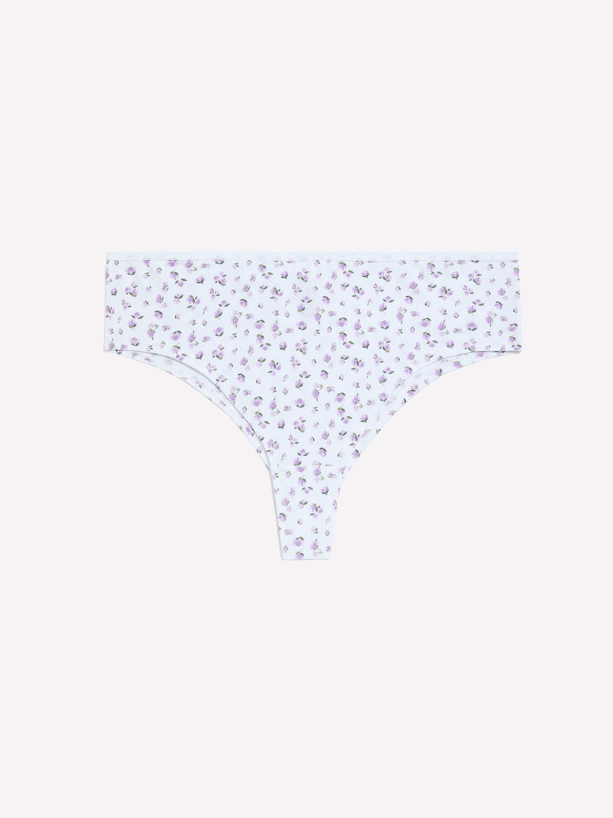 Cheeky White Floral-Print Cotton Brief - ti Voglio