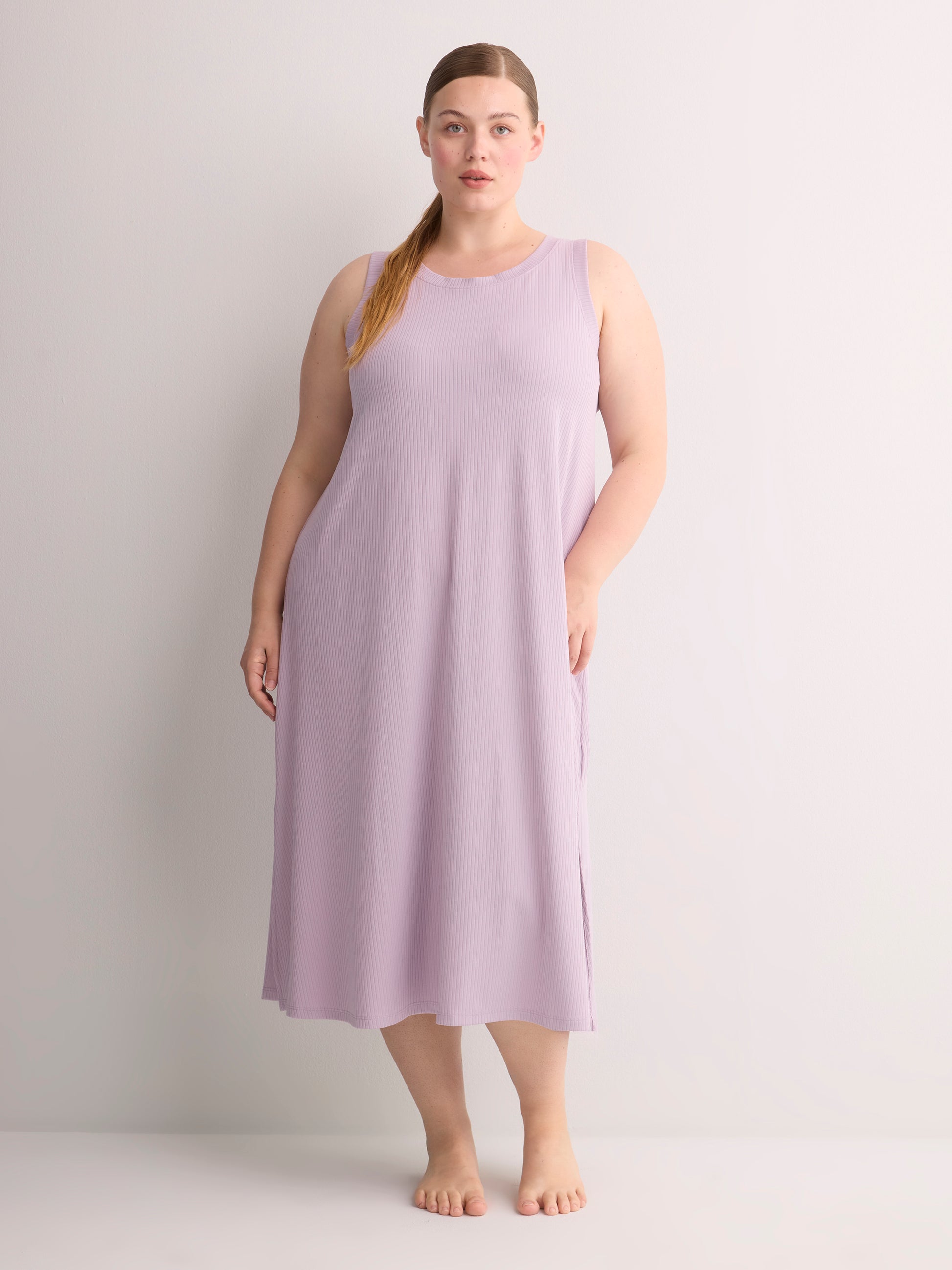 Sleeveless Long Rib Knit Sleepshirt - ti Voglio