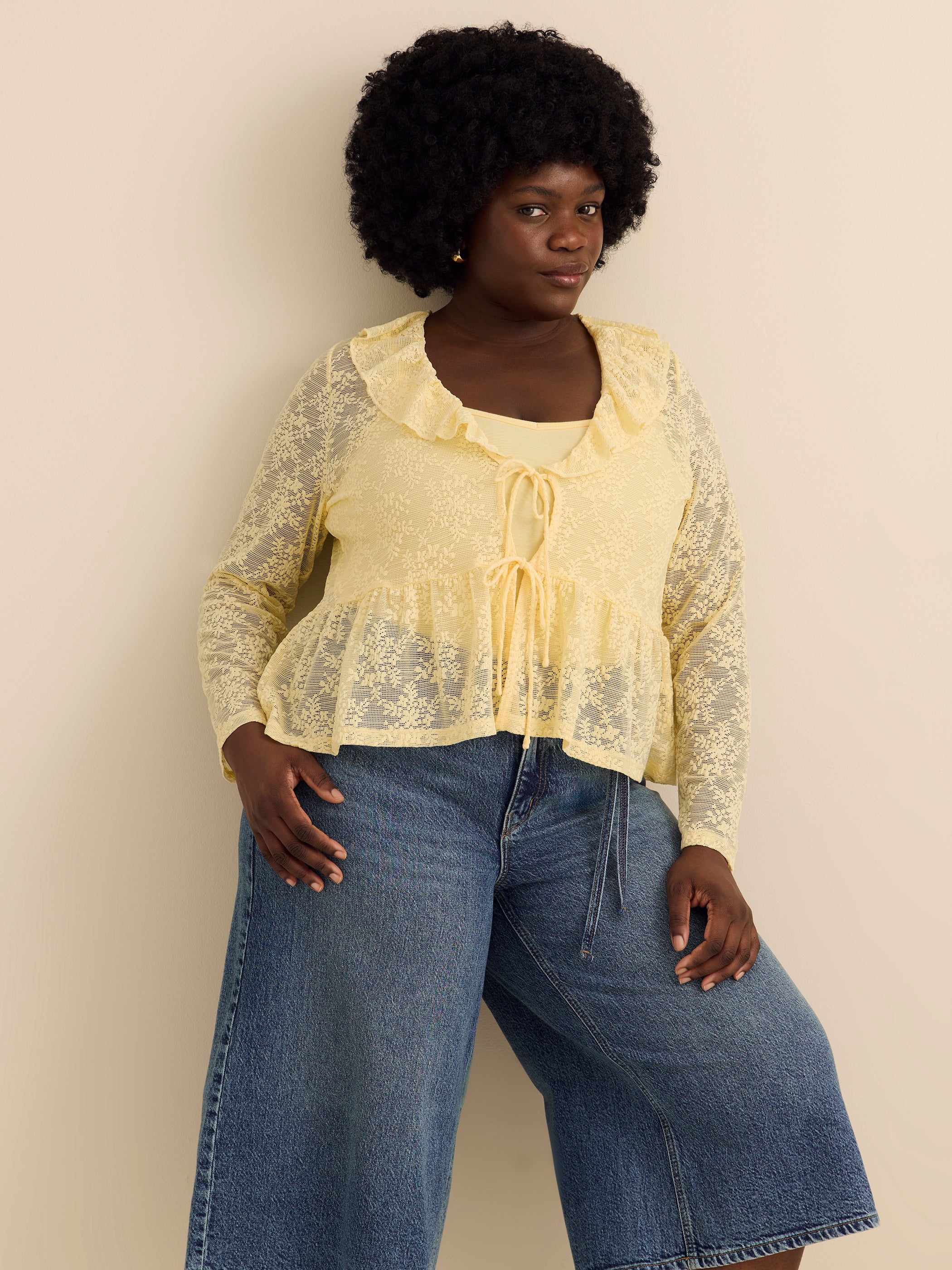 Curvy Mid-Rise Culotte Wide-Leg Denim Pant - d/C JEANS