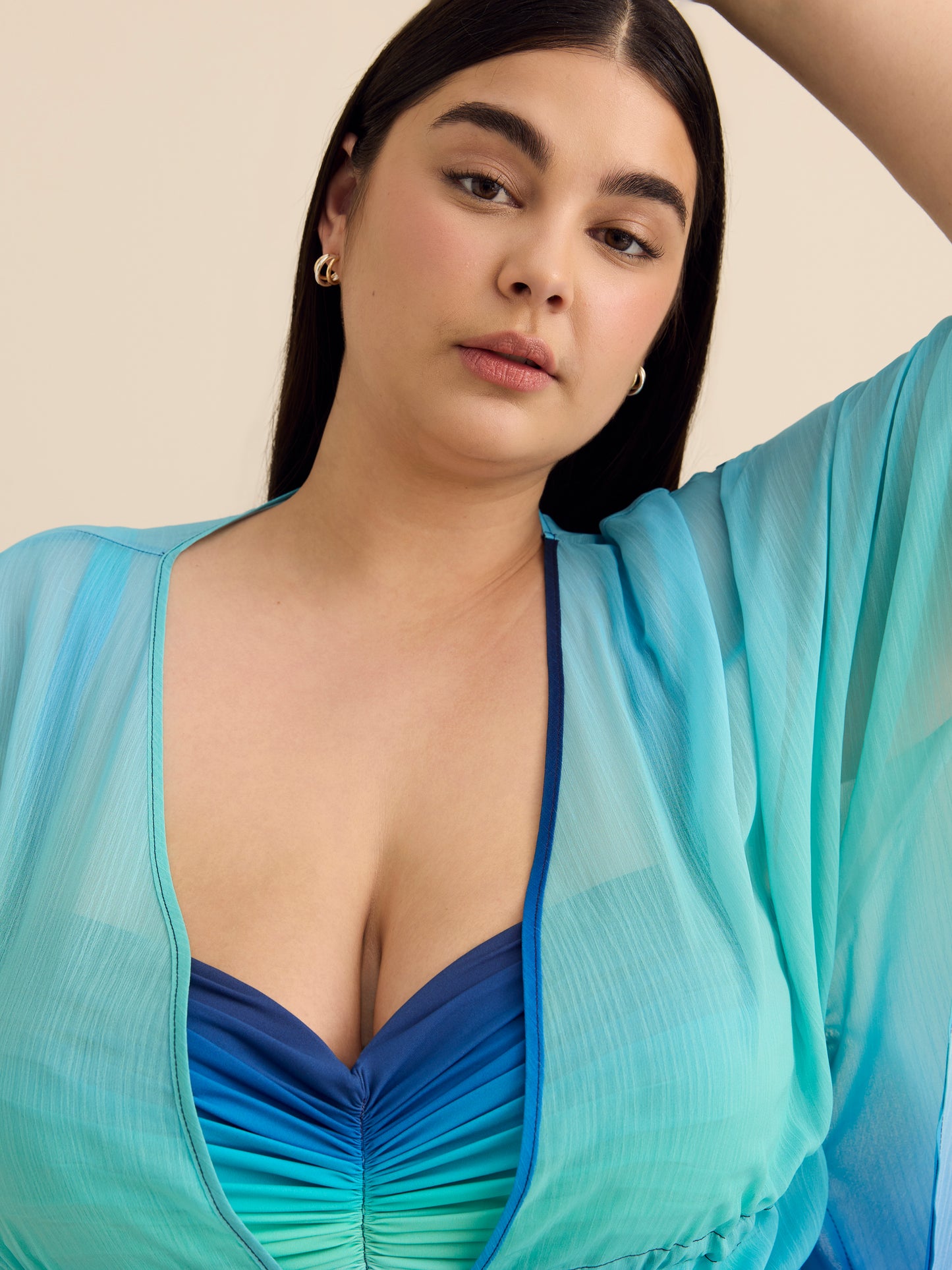 Caftan de plage imprimé - Bleu Rod Beattie 