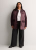 Long Two-Tone Barn Jacket with Corduroy Collar