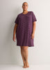 Responsible, Plum Striped Short-Sleeve Sleepshirt - tiVOGLIO