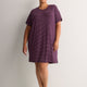 Responsible, Plum Striped Short-Sleeve Sleepshirt - tiVOGLIO