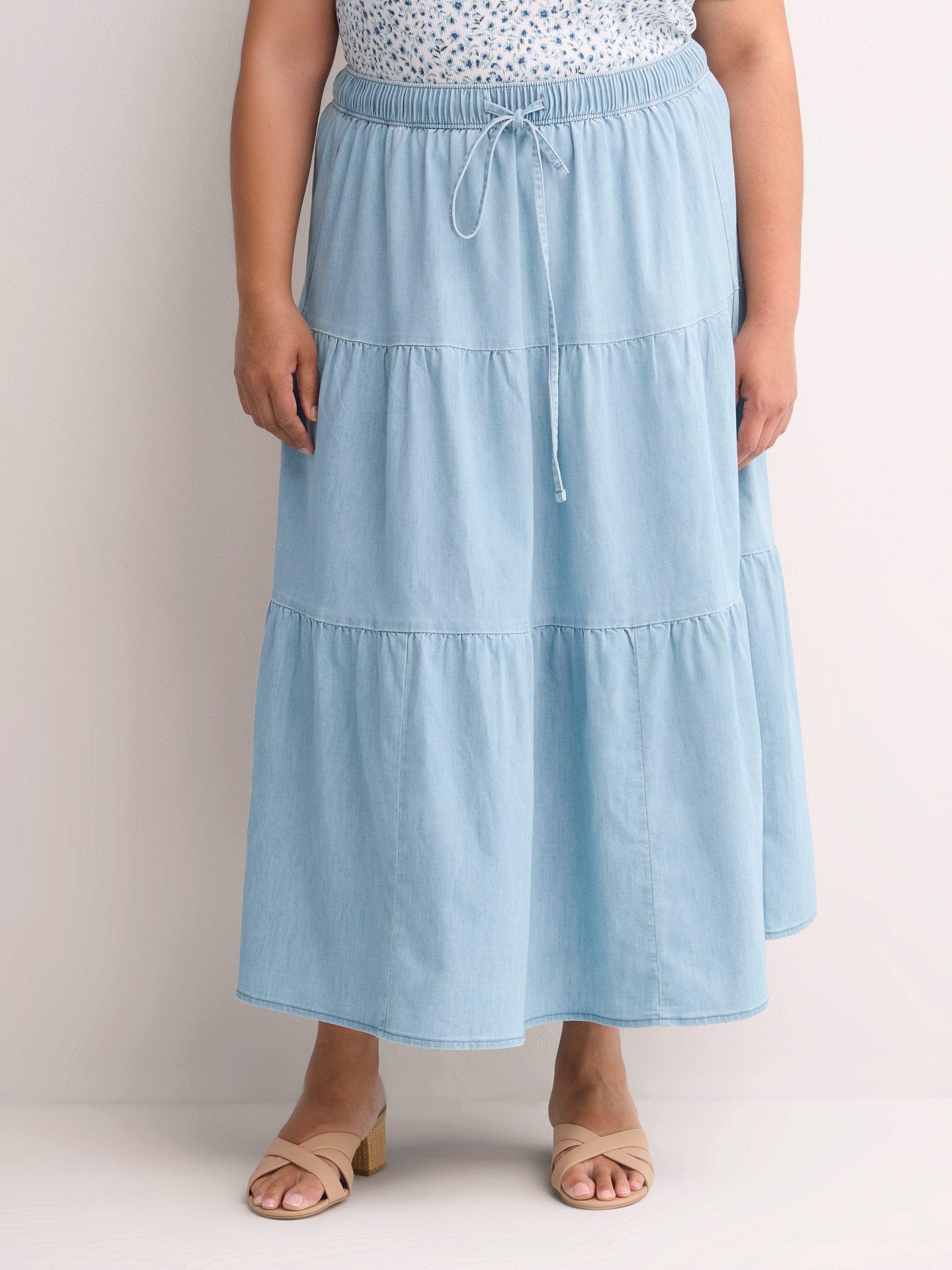 Denim Pull-On Boho Maxi Skirt - d/C JEANS