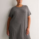 Responsible, Grey Striped Short-Sleeve Sleepshirt - tiVOGLIO