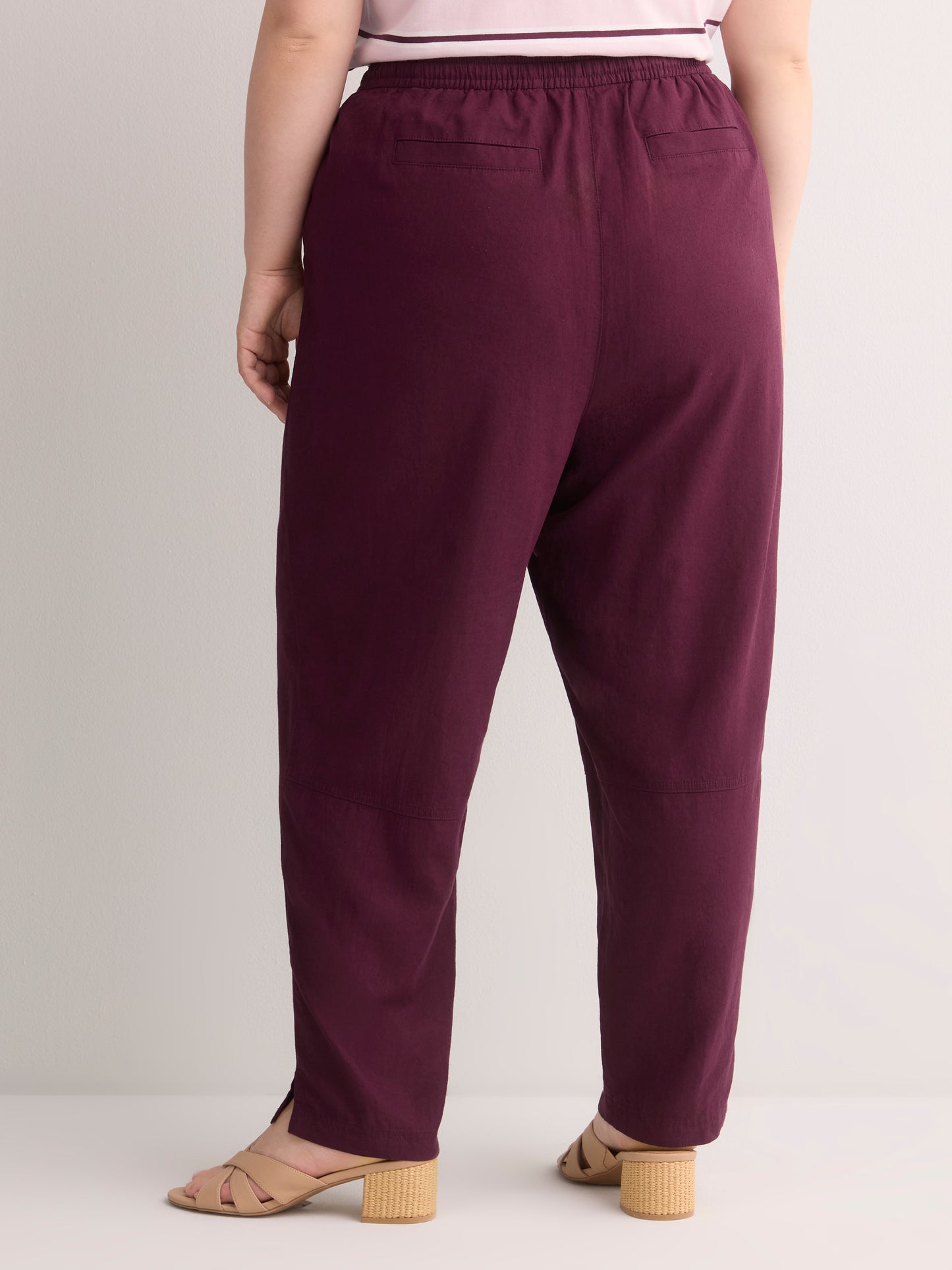 Linen Blend Tapered-Leg Pant