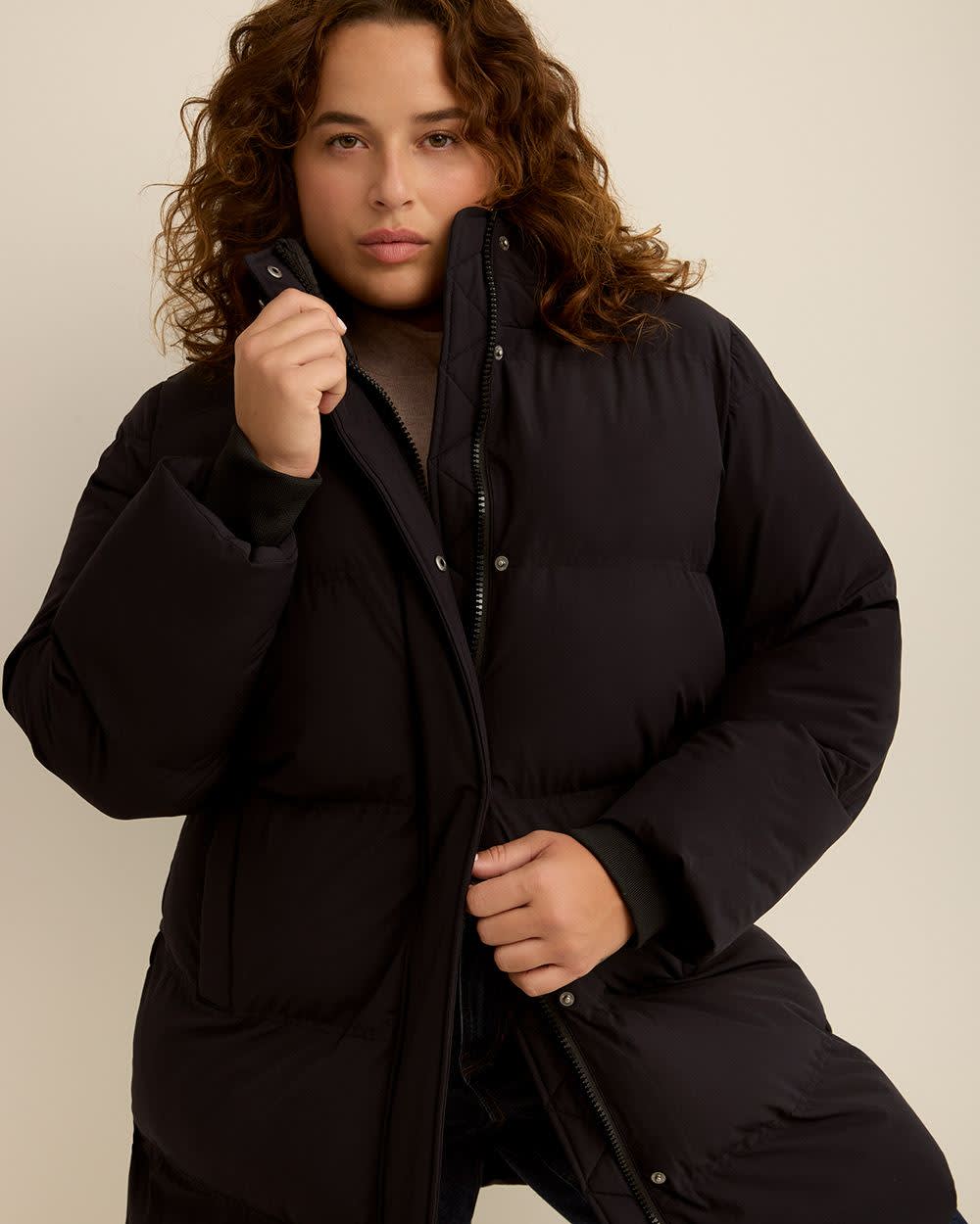 Penningtons Mid-Length Puffer Jacket – Bi-Stretch, Removable Hood